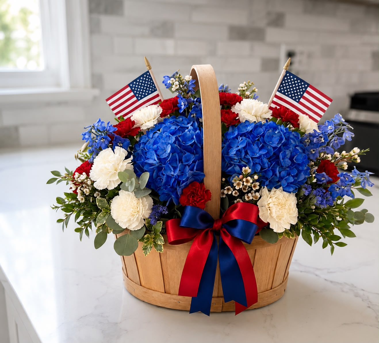 old glory patriotic basket old glory patriotic basket